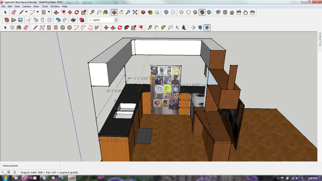Screen-shot of Sketch Up model in the design process.